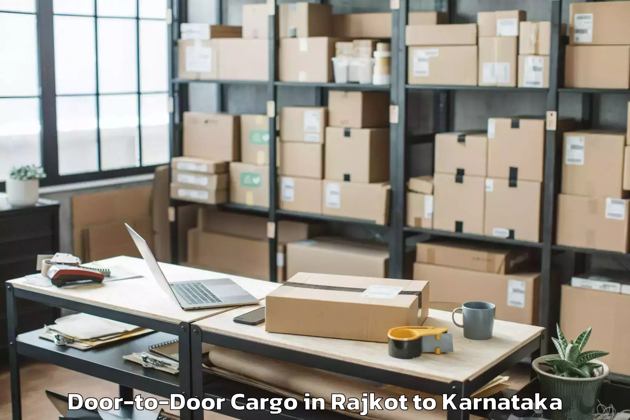 Hassle-Free Rajkot to Krishnarajpete Door To Door Cargo